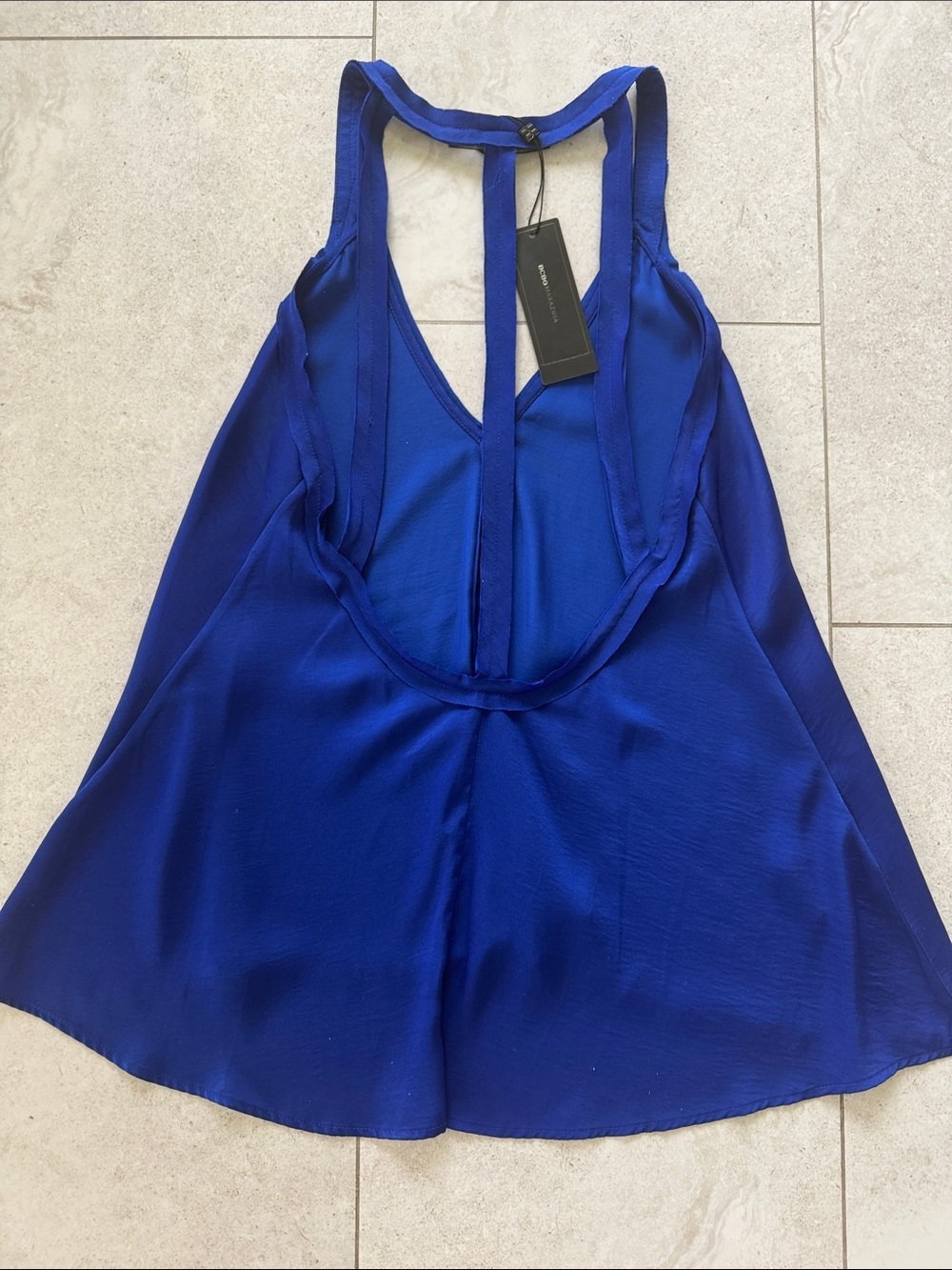 BCBGMaxAzria Royal Blue Racerback V-Neck Camisole NWT sz xs - Picture 2 of 10